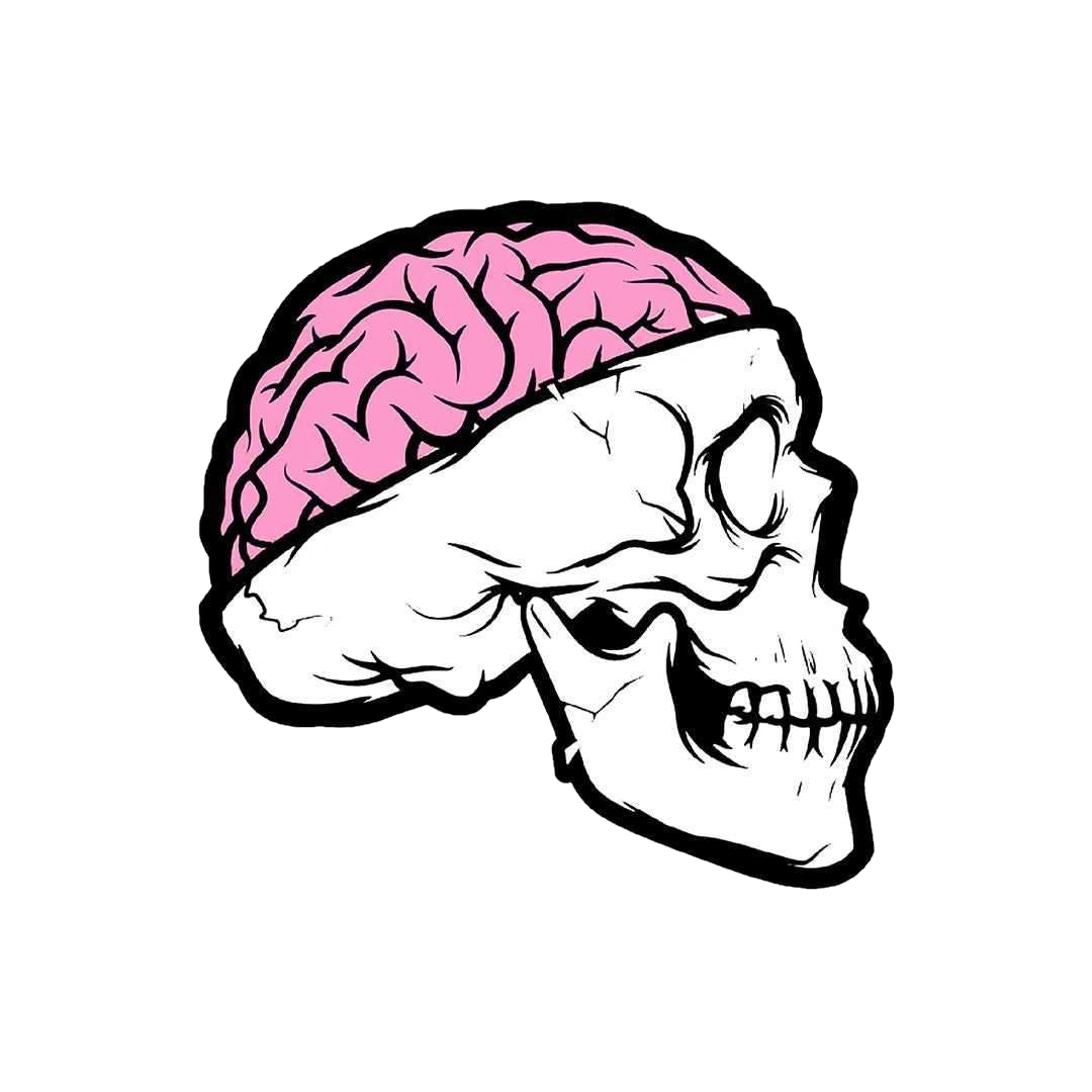 Skull With Brain Open Sticker